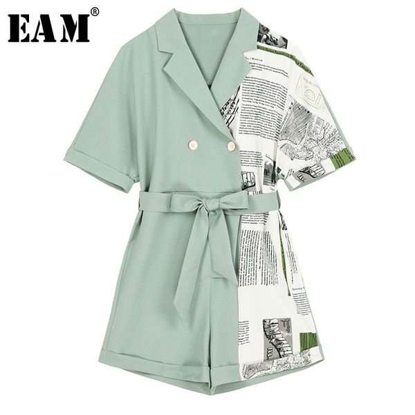 

[eam] loose fit women pattern printed bandage jumpsuit new high waist pocket stitch pants fashion tide spring summer 2020 1w826 t200704, Black;white