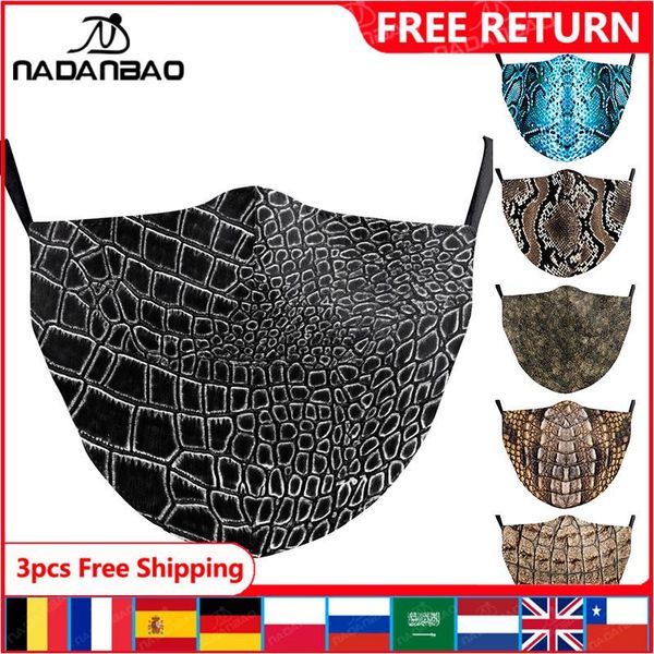 

nadanbao классического змея шаблона печать маска женщина мужчины моющиеся маски дети ткань многоразовый face cover дети ежедневные маски bby