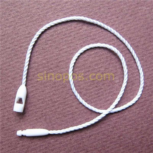 

plastic hang tag seal string with plug, nylon cotton cord snap head loop lock buckle fashion bag price tag rope fasteners1, Black;white