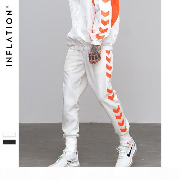 

inflation 2018 a w sweatpants side traffic lane printed male streetwear track pants trousers casual jogger pants 8829w, Black