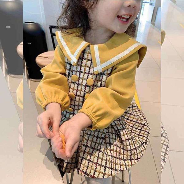 

little fragrant 2020 new winter girls' plush skirt children's baby princs drs, Red;yellow