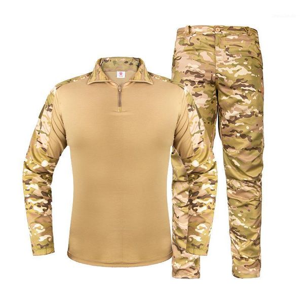 

hunting sets camouflage tactical bdu uniform combat shirt pants suit multicam men's army training clothing camo clothes set1