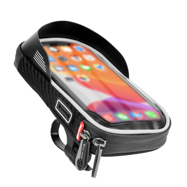 

west biking 6.0 inch case bike rack waterproof mobile phone holder stand motorcycle handlebar mount bag