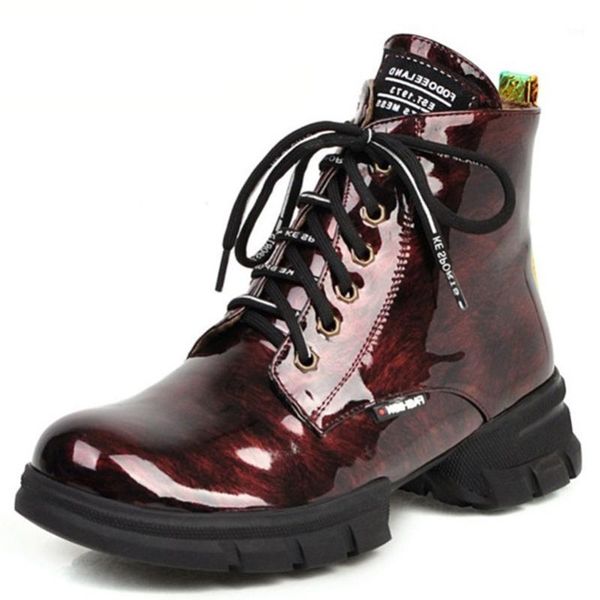 

boots ankle female autumn and winter children thick handsome british fan women's platform1, Black