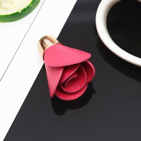 

5pcs faux leather flowers tassels fringe diy keychain earrings making curtain sewing accessories bag car pendant flowers tassel h qylmoi