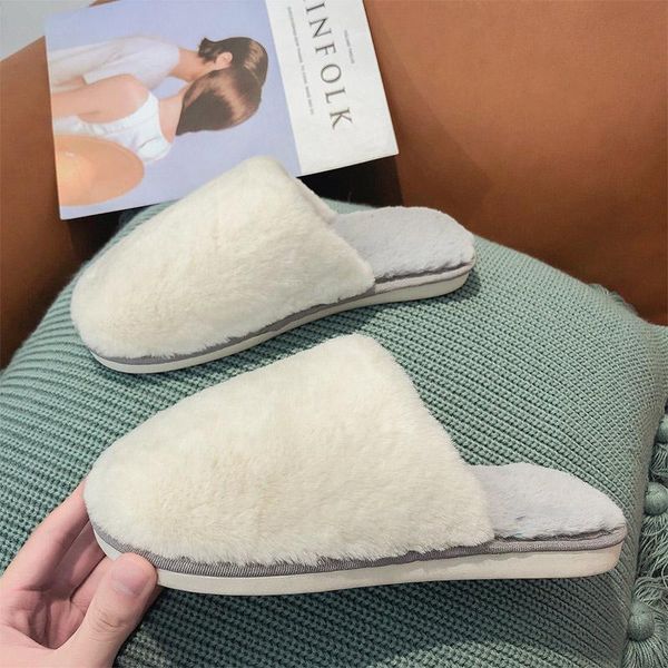 

women home fluffy slippers soft bedroom comfort shoes winter warm short plush ladies girls floor slippers 2020 female casual, Black