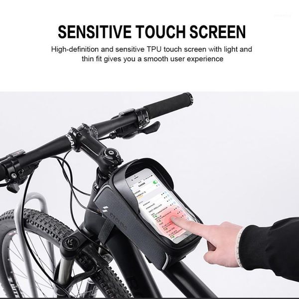 

front bag smartphone bag bicycle touch screen waterproof mobile phone bicycle bike1