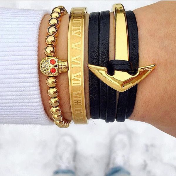 

mcllroy gold bangles/women/men/love/couple/stainless steel/gold/bangles fashion jewelry gift for male female valentine male, Black