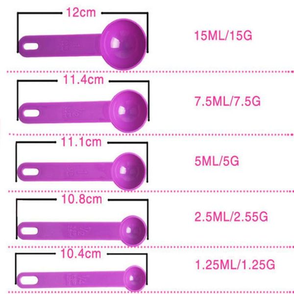 

5pcs set creative baking cooking kitchen tools colorful measuring spoon sile measuring ladle with scale home kitchen tools h bbysmp