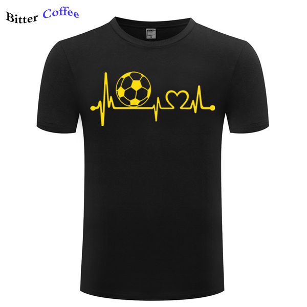 

new summer funny heartbeat footballer player short sleeve men's black and white & tees sport hooded sweatshirt hoodie men t shirt