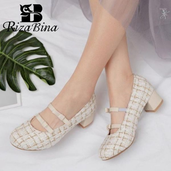 

rizabina plus size 30-43 women pumps fashion buckle high heel shoes woman new arrival spring office lady daily party footwear1, Black