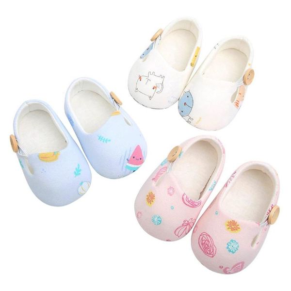 

infant baby girls cute printed flats non-slip soft soled toddler first walkers crib shoes princess shoes