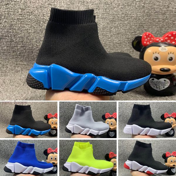 

kids speed runner sock shoes for child boys socks shoes girl designer boots child trainers teenage runners sneakers chaussures, Black