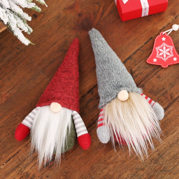 

10pcs christmas handmade swedish gnome scandinavian tomte santa faceless nordic plush toy doll ornament xmas tree decor ornament