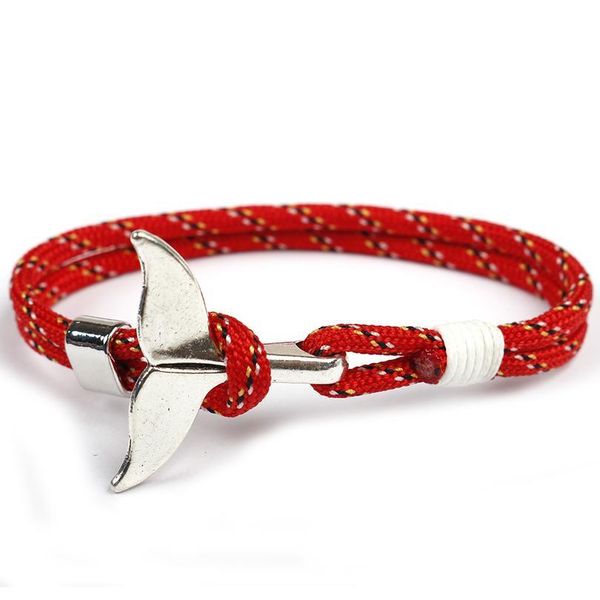 

anchor ocean whale tail bracelet parachute cord hand-woven rope men's bracelet anch qylfmp