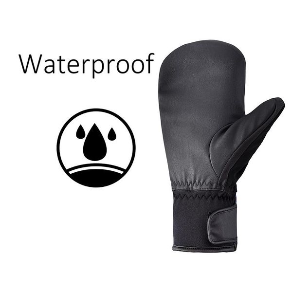 

зимние перчатки для сноуборда теплых и комфорт лыжных перчаток для открытых снегоходов катания на лыжи снег спорт с ветрозащитным и водонепр, Black