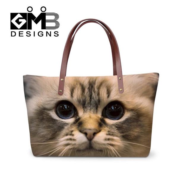 

fashion animal 3d print women handbags cute cat dog shoulder bag middle tote bag beach for lady bolsa feminina