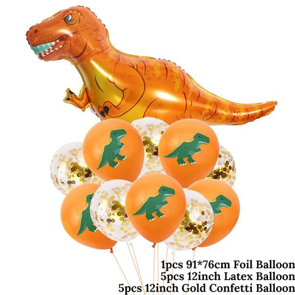 

11pcs boys birthday dino party dinosaur foil balloon confetti latex ballons dino air baloon globos baby shower birthday decor bbyybf
