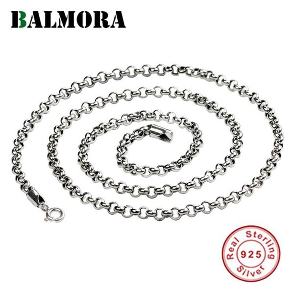 

balmora real 925 sterling silver simple retro chains necklaces for men women cool punk fashion accessories 18-32 inch jewelry