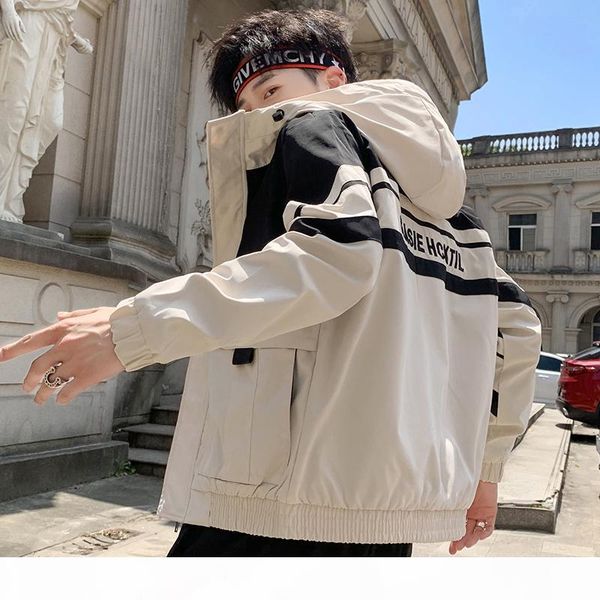 

januarysnow fashion men's jackets men s clothing autumn colorblock tracksuit coat cardigan personality letter printing man fashion jack, Black;brown