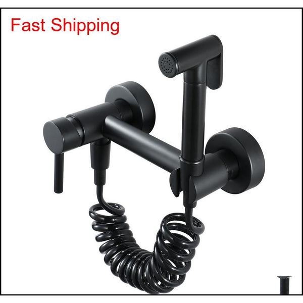 

black brass handheld bidet spray cleaning sprayer toilet bidet faucet shower spray with pvc hose shower holde qylhug yh_pack