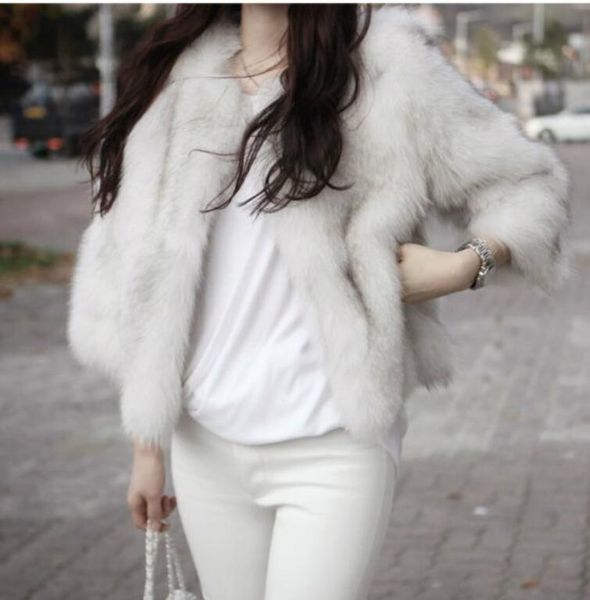 

european and american imitation fur coat women korean version of imitation fox fur women's coat short fashion warm fur, Black