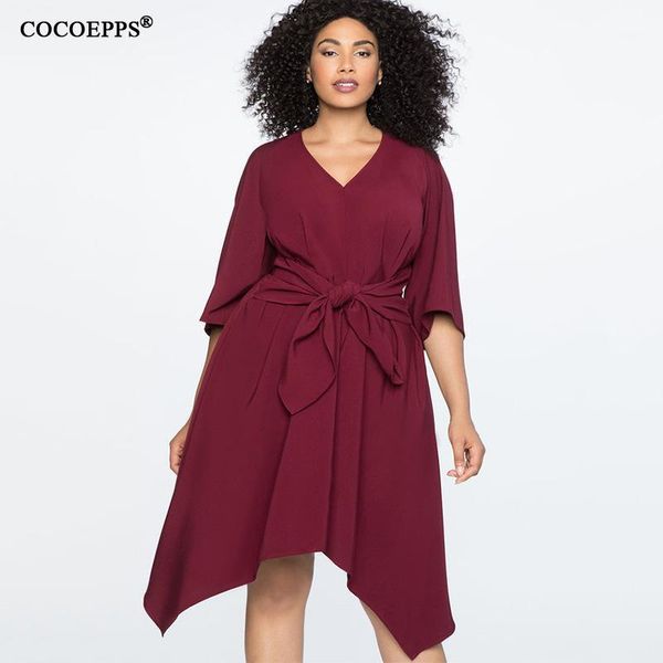 

4xl 5xl 2020 plus size women dress autumn female big size dress elegant lady office party black large women clothing1, Black;gray