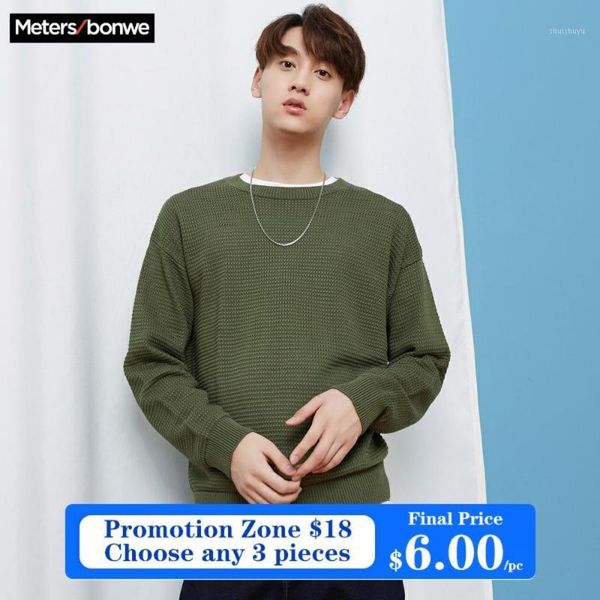 

metersbonwe new brand wool sweater men 2020 autumn fashion long sleeve knitted men cotton sweater clothes1, White;black
