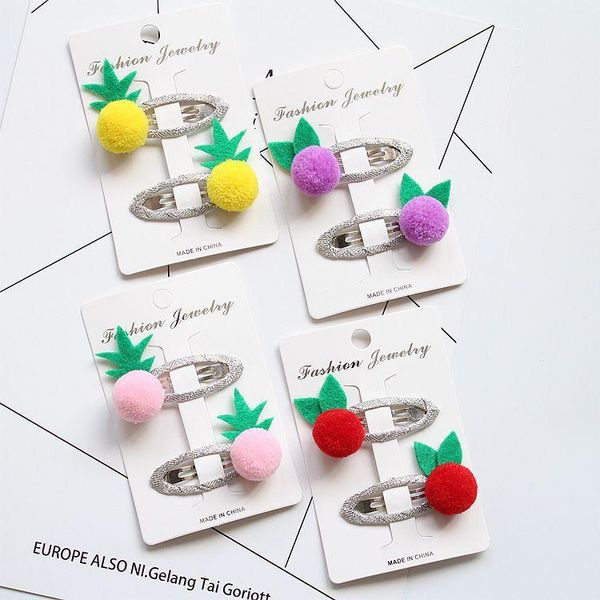 

hair accessories ins 20sets fashion cute pom barrettes hairpins solid pineapple snap clips princess headwear boutique, Slivery;white