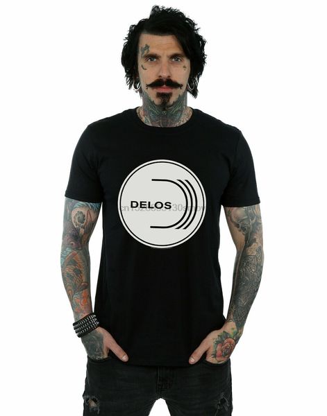 

westworld men delos circular logo t shirt fashion casual print t shirt comfortable tee sport hooded sweatshirt hoodie
