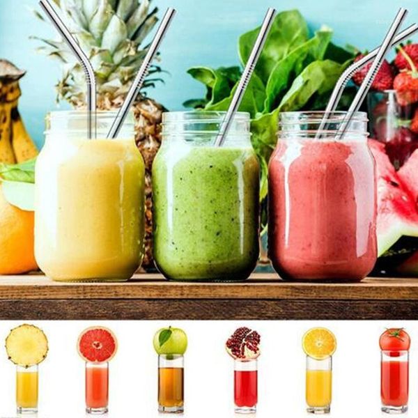 

drinking straws stainless steel reusable colorful metal straw with cleaner brush for home party barware kicthen accessories1