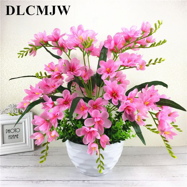 

silk orchid artificial flowers diy artificial orchid fake flowers bouquet for wedding home decoration simulation flowers plants 1026