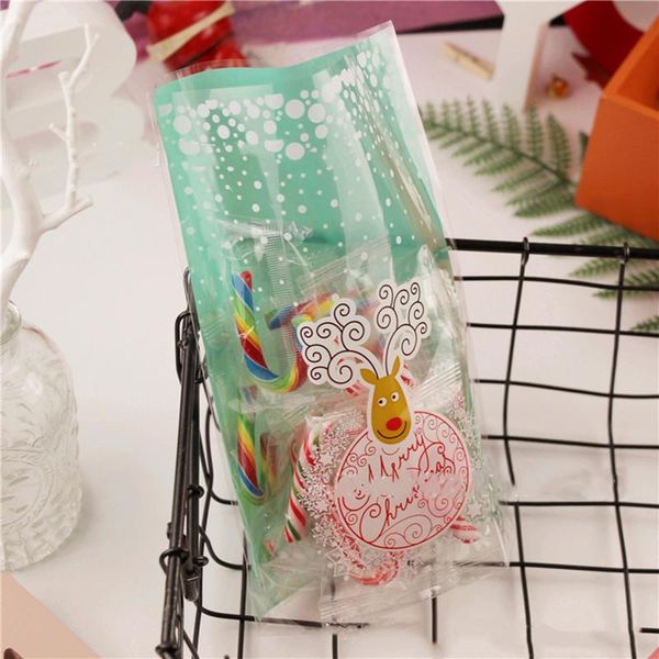 

100 pcs new cookies mooncake candy bag 14x20cm big size green color print milu deer colorful style gifts for birthday party bbyrfq