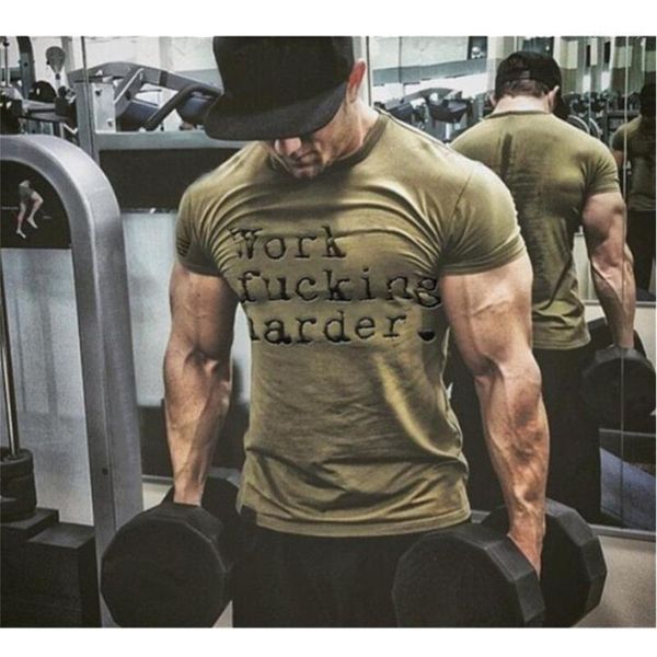 

2018 summer new muscle fitness brothers cotton short sleeved t-shirt fashion brand breathable men's casual fitness clothing1, White;black