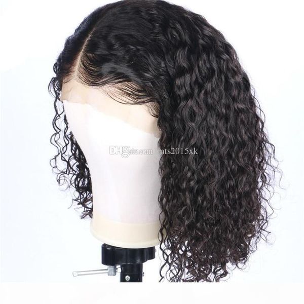 

kinky curly wig 100 human hair pre plucked full lace wigs bleached knots 13x6 lace front human hair wig for black women, Black;brown