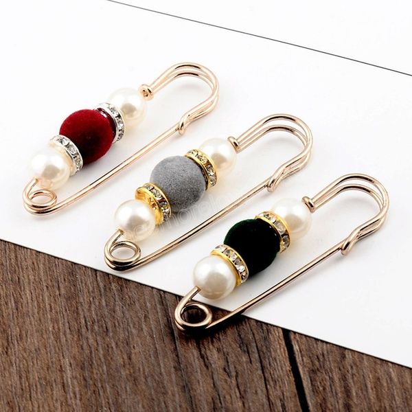 

brooches pin jewelry for women suit hats clips sweater coat decorative rhinestone beaded pearl brooch pins fashion jewelry gift, Gray