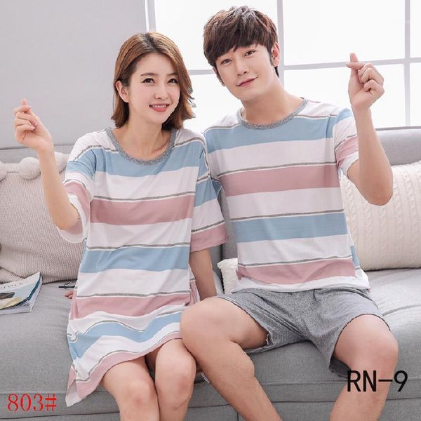 

fashion women pajamas 2020 summer couples pyjamas set girls cartoon nightwear male homewear polyester lovers casual loungewear1, Black;red