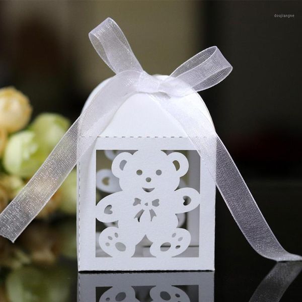 

50p european style laser hollow children's day candy box birthday party candy box blue bear packaging bag cookies 5z1