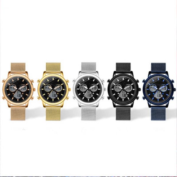 

watch ladies electronic wrist watch digital sports wristwatchs waterproof dual display wrist watchs diving watchs electronic multi-function, Slivery;brown