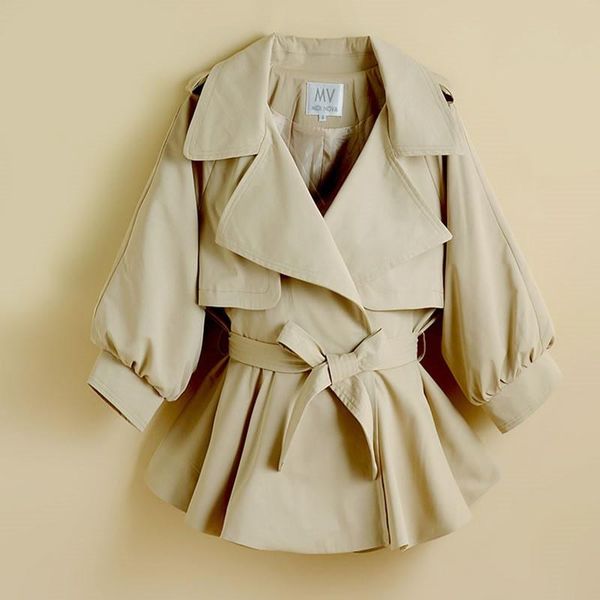 

women trench coat 2021 spring autumn fashion new with belt windbreakers female loose overcoat casual slim outerwear p667, Tan;black