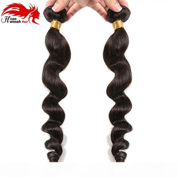 

brazilian loose wave virgin hair beauty grade hannah hair 4 bundles 16-26 inches virgin brazilian human hair on sale, Black