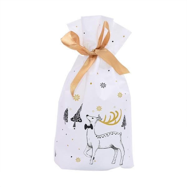 

5 10pcs candy cookies gift bags with ribbon snack biscuit baking package wedding birthday party decoration christmas gift bags bbyyyl