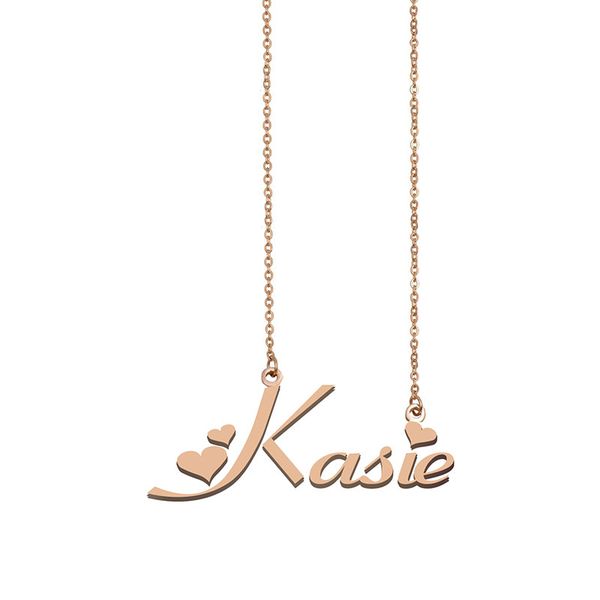 

kasie name necklaces pendant custom personalized for women girls children friends mothers gifts 18k gold plated stainless steel, Silver