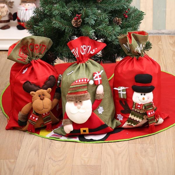 

gift wrap large linen merry christmas bags old man back bag santa claus style 2021 candy for friend1