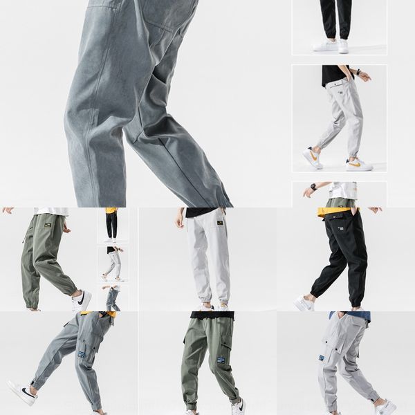 

2020 four seasons casual casual sports slim fit small leg pants men's korean legged sports pants men's versatile capris lmwfd, Blue