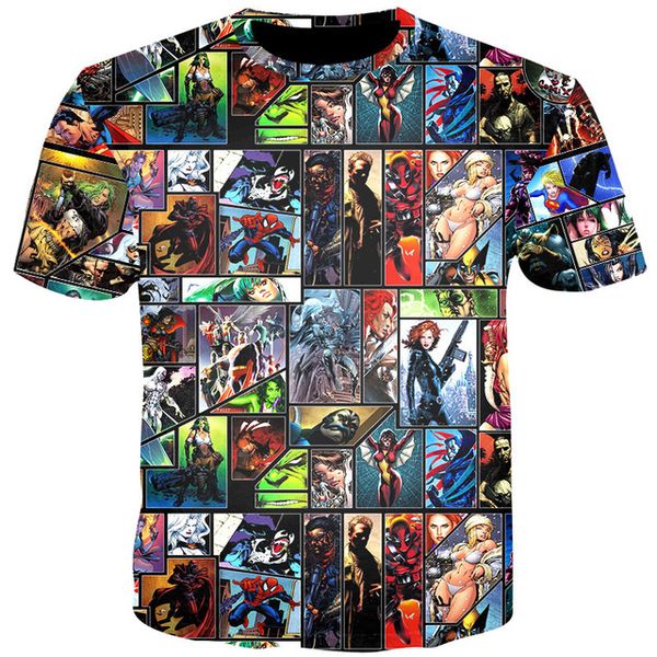 

youthup summer men cool thanos character men 3d print shirts plus size funny horror men clothing