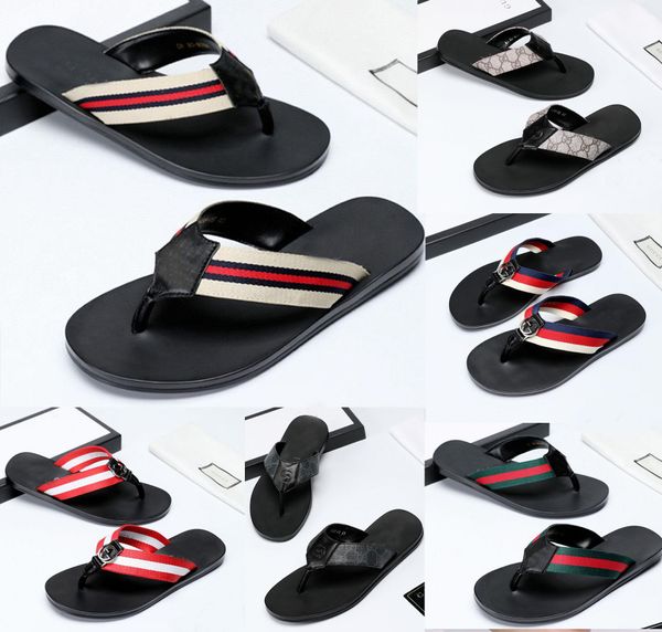 

2020 luxury mens shoes designer chaussures slippers sandals flat beach outdoor flip flops nonslip casual shoes christmas3, Black