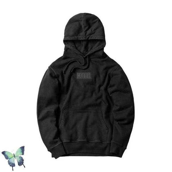 

2021 new hoodies sweatshirts men women fleece embroidery pullover kith hooded hoody j2fu, Black
