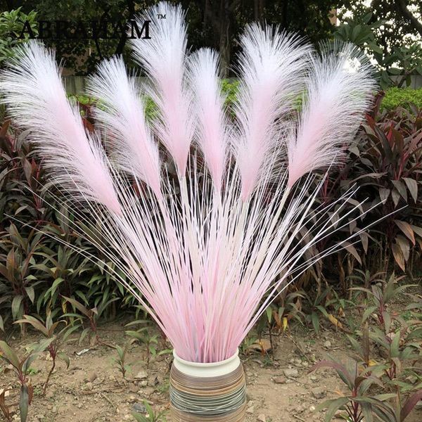 

80cm 3 heads large artificial reed tree branch plastic plants fake onion grass wedding flower white foxtail grass for home decor1