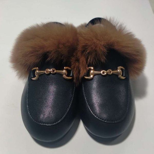 

kids slippers winter for boys girls fashion leather black slipper home outdoor comfortable size 21-35 new arrival for children 201130, Black;grey